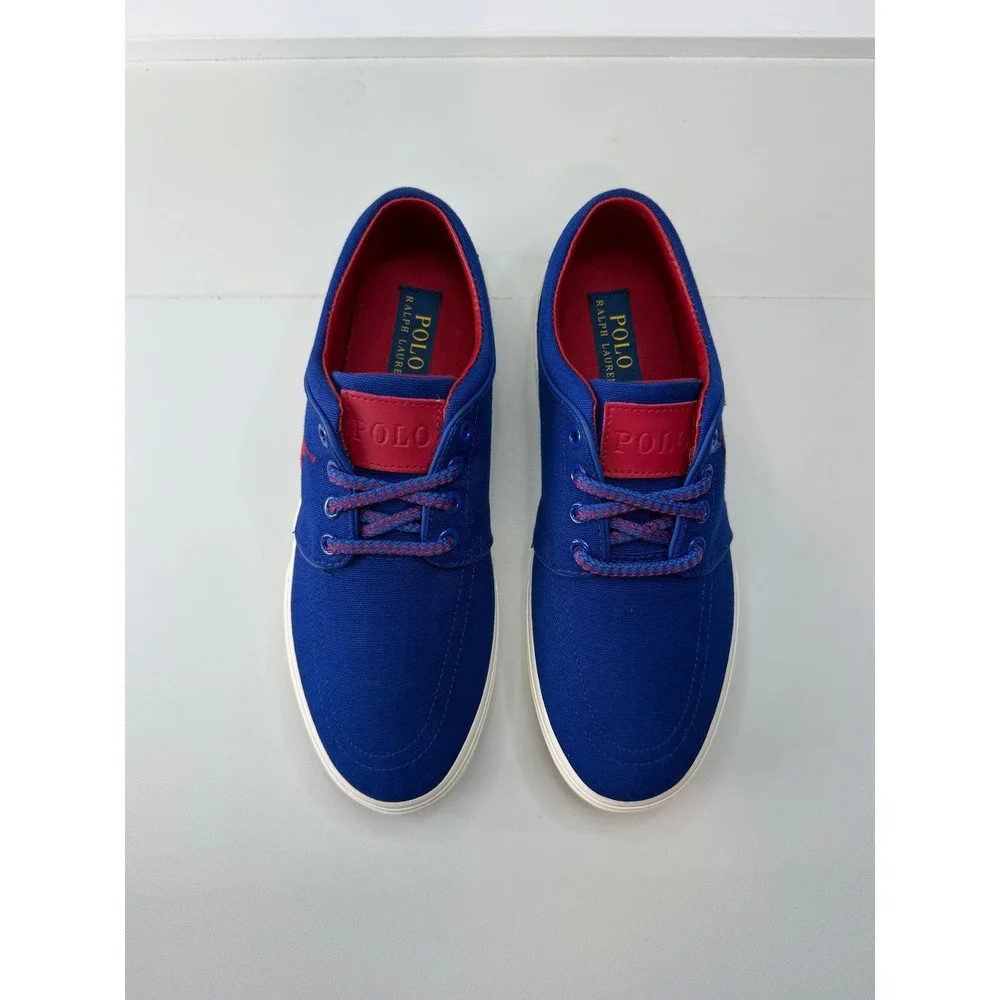 Polo Ralph Lauren Faxon Low Mens Royal Canvas Sneakers 7.5D NEW